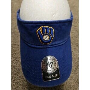 Milwaukee Brewers Hat Cap Visor  Adult Blue '47 Brand Baseball One Size